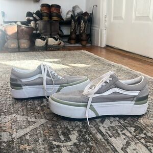 Old Skool Stacked 'Pastel - Drizzle' VANS
Platform, grey, white, green accents